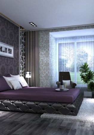 Спальни с серым полом дизайн