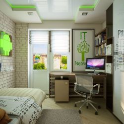 Детская комната с балконом дизайн для школьника