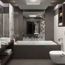 Дизайн ванной в серых тонах современный стиль