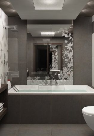 Дизайн ванной в серых тонах современный стиль