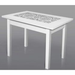 Большой белый кухонный стол