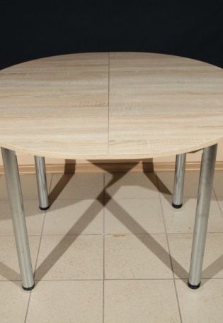 Кухонный стол круглый раздвижной на одной ноге