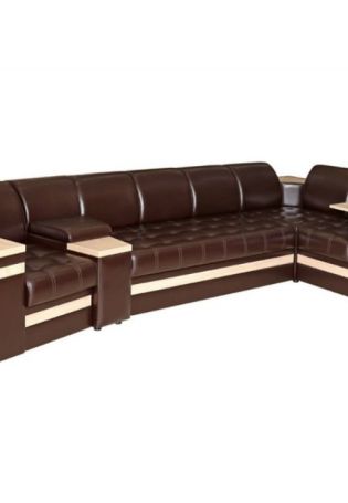 Угловой диван со спинками с двух сторон