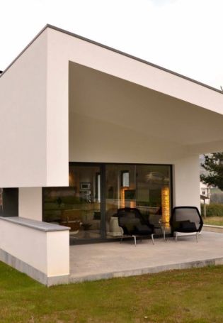 Одноэтажный дом в стиле минимализм