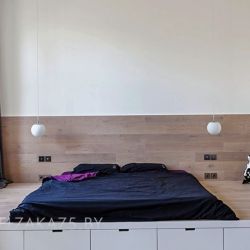Кровать подиум с ящиками в маленькой комнате