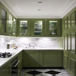 Кухня в оливковом цвете дизайн