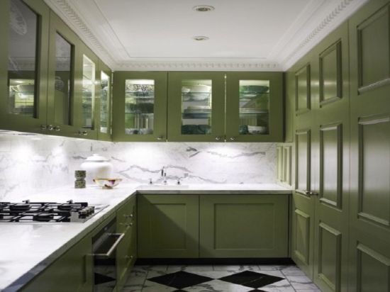 Кухня в оливковом цвете дизайн