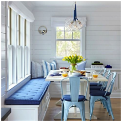 Синие стулья на кухне