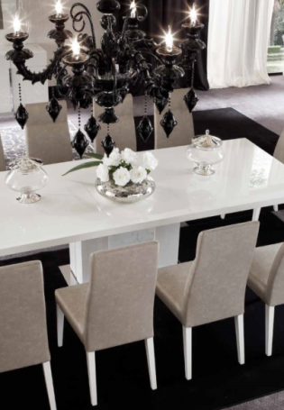 Стол обеденный раздвижной белый в современном стиле