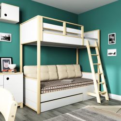 Двухъярусная кровать с диваном для родителей