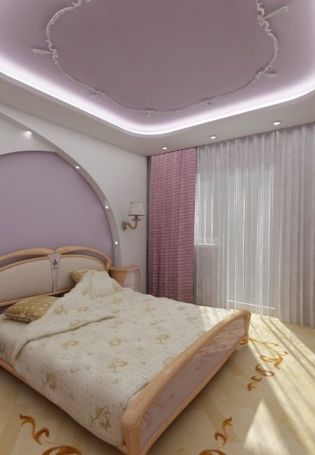 Потолки из гипсокартона для спальни красивые