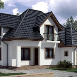 Дом с крышей серый графит