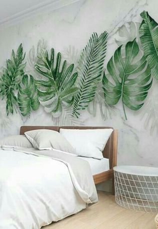 Дизайн спальни с папоротниками