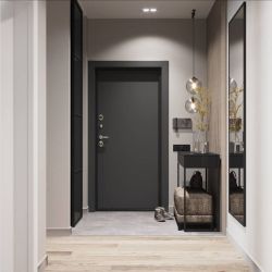Дизайн квартиры с серыми дверями
