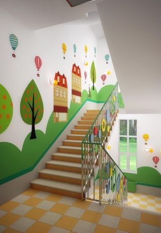 Стены и потолки помещений в детском саду