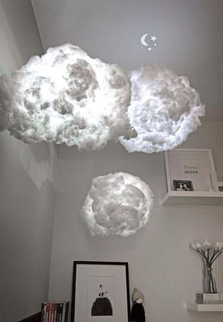 Потолок в виде облаков из ваты