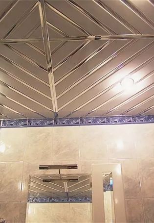 Металлические панели для потолка в ванной