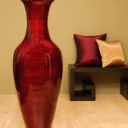 Большие стеклянные напольные вазы