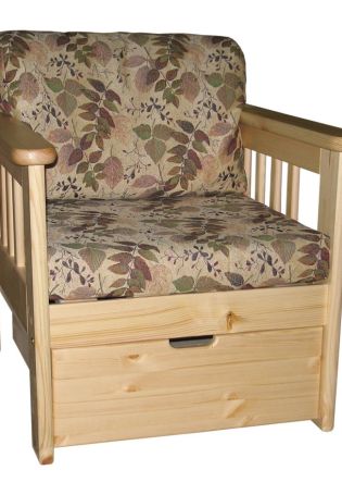 Кресло кровать с деревянными боковинами