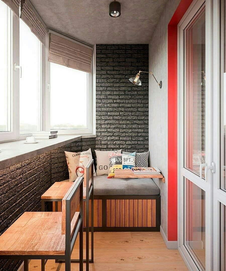 Лоджия в стиле лофт