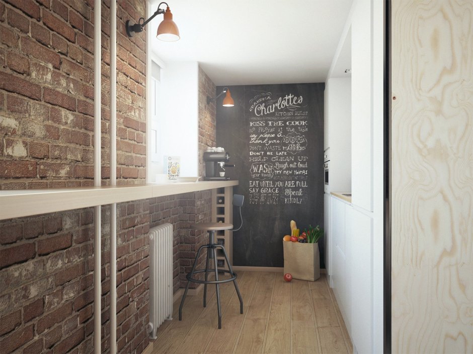 Лоджия в стиле лофт