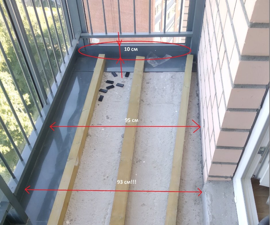 Конструкция пола балкона