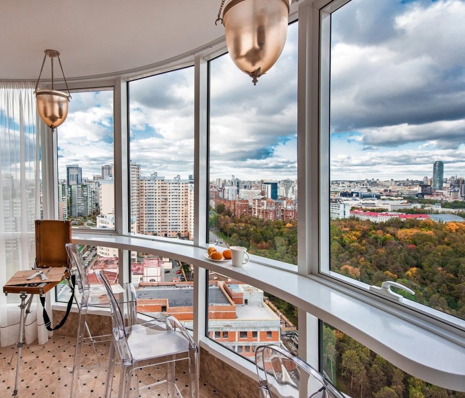 Панорамное остекление лоджии п-44