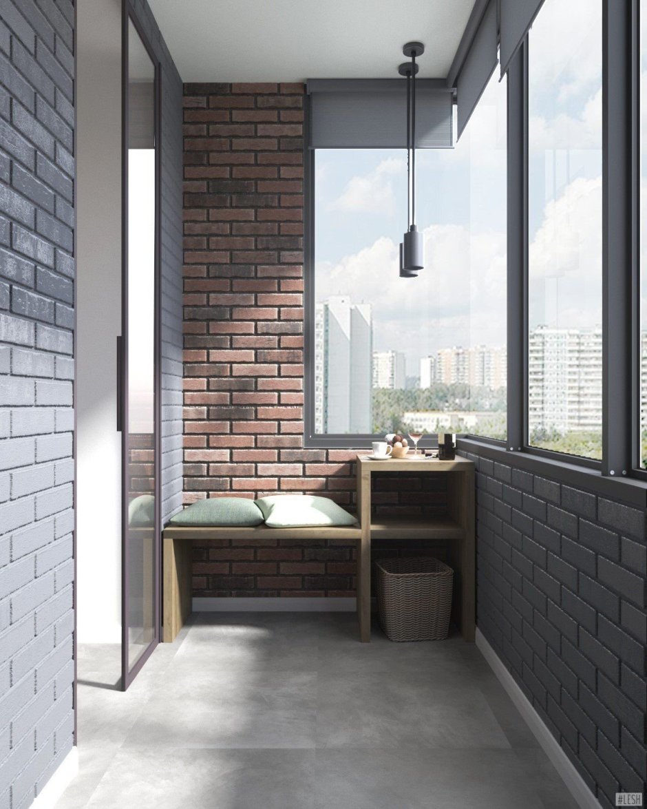 Балкон в стиле лофт п 44т