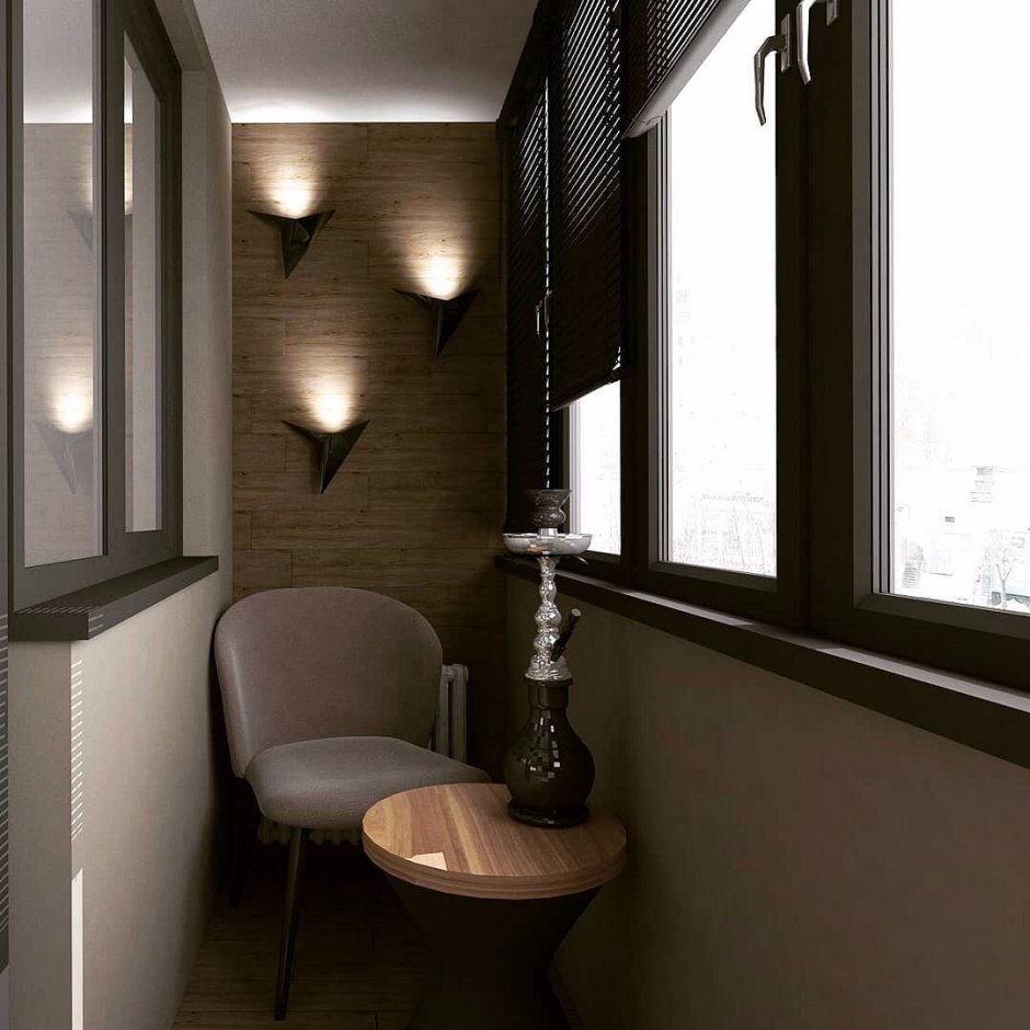 Балкон в стиле лофт п 44т