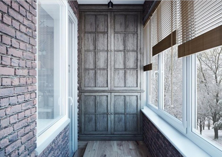 Балкон в стиле лофт