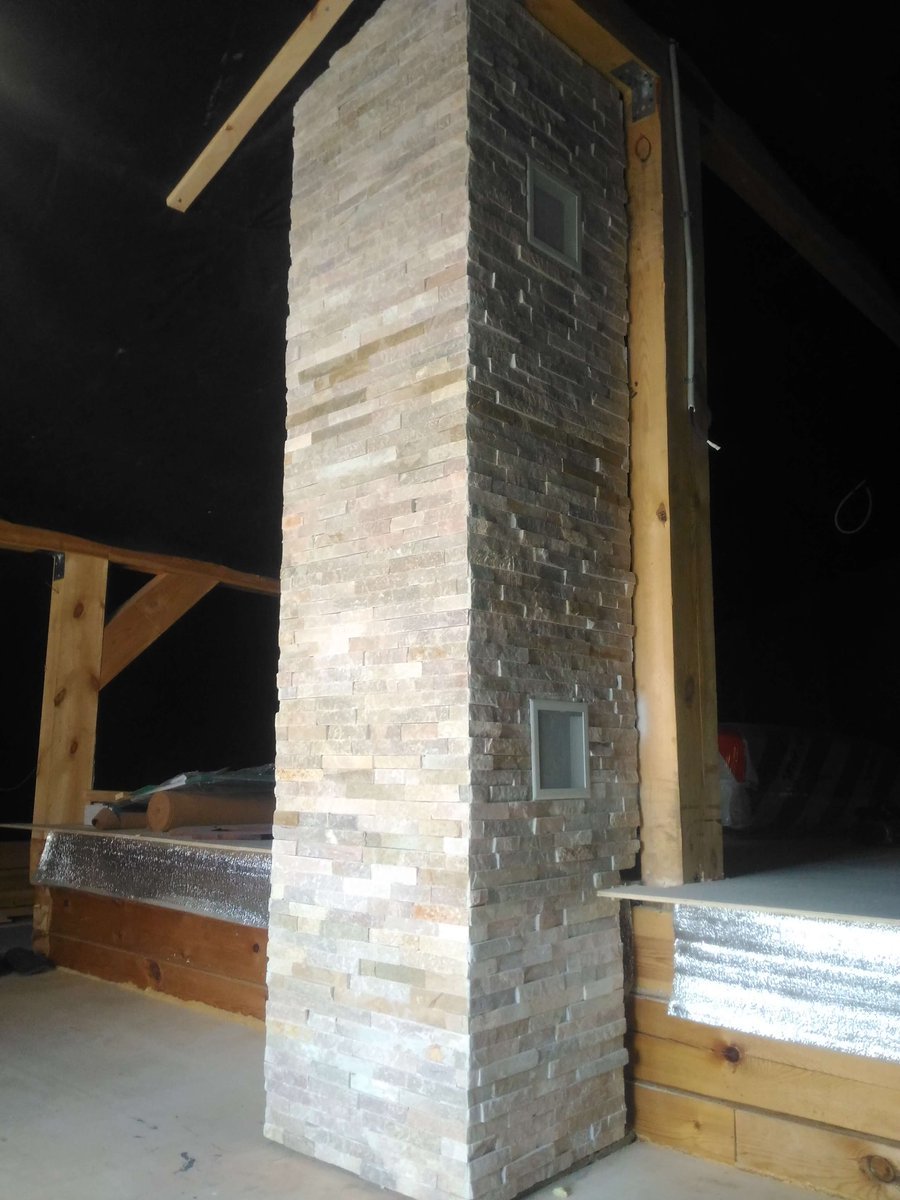 Отделка дымохода внутри дома