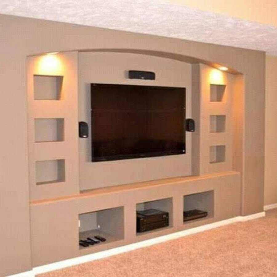 Стенка в зал из гипсокартона