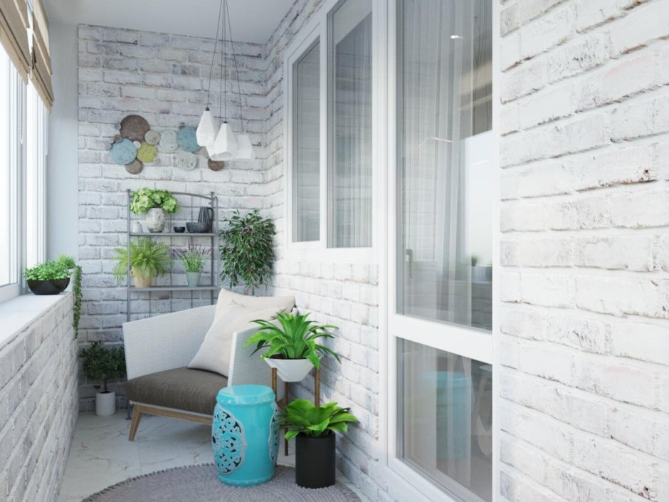 Отделка балкона декоративным камнем