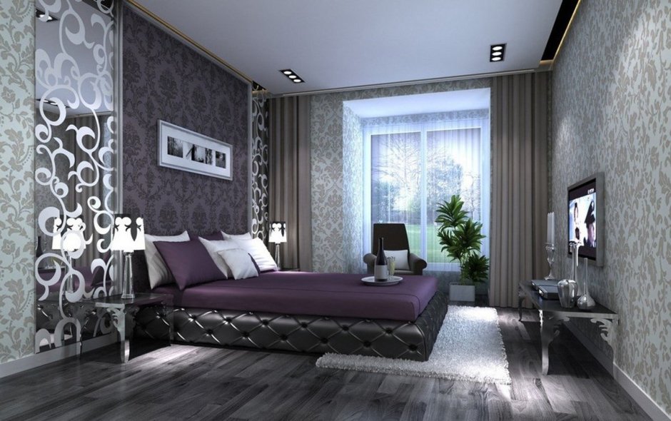 Комната с серыми стенами