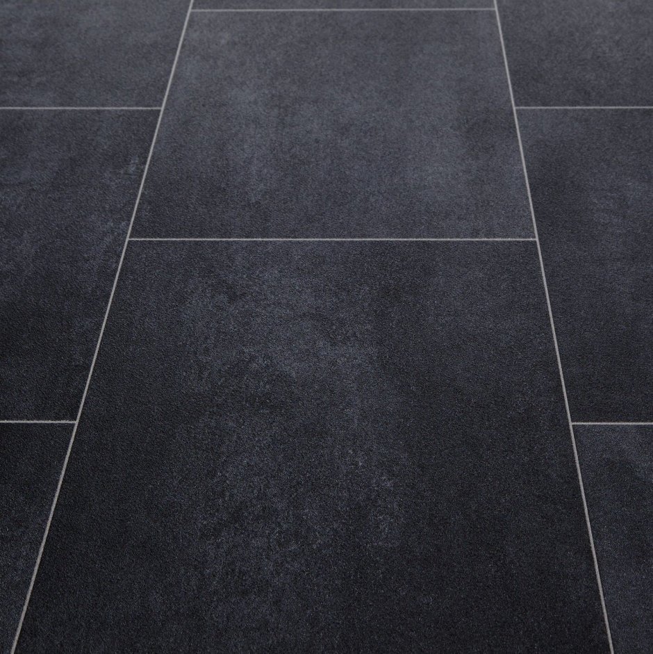 Линолеум черная плитка