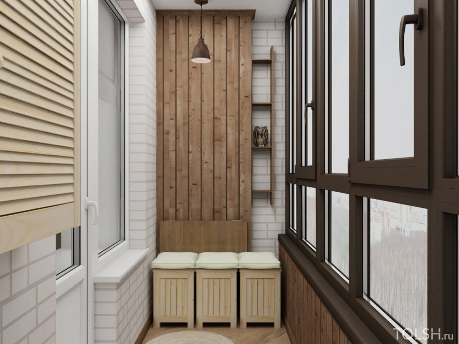 Декор стен на лоджии