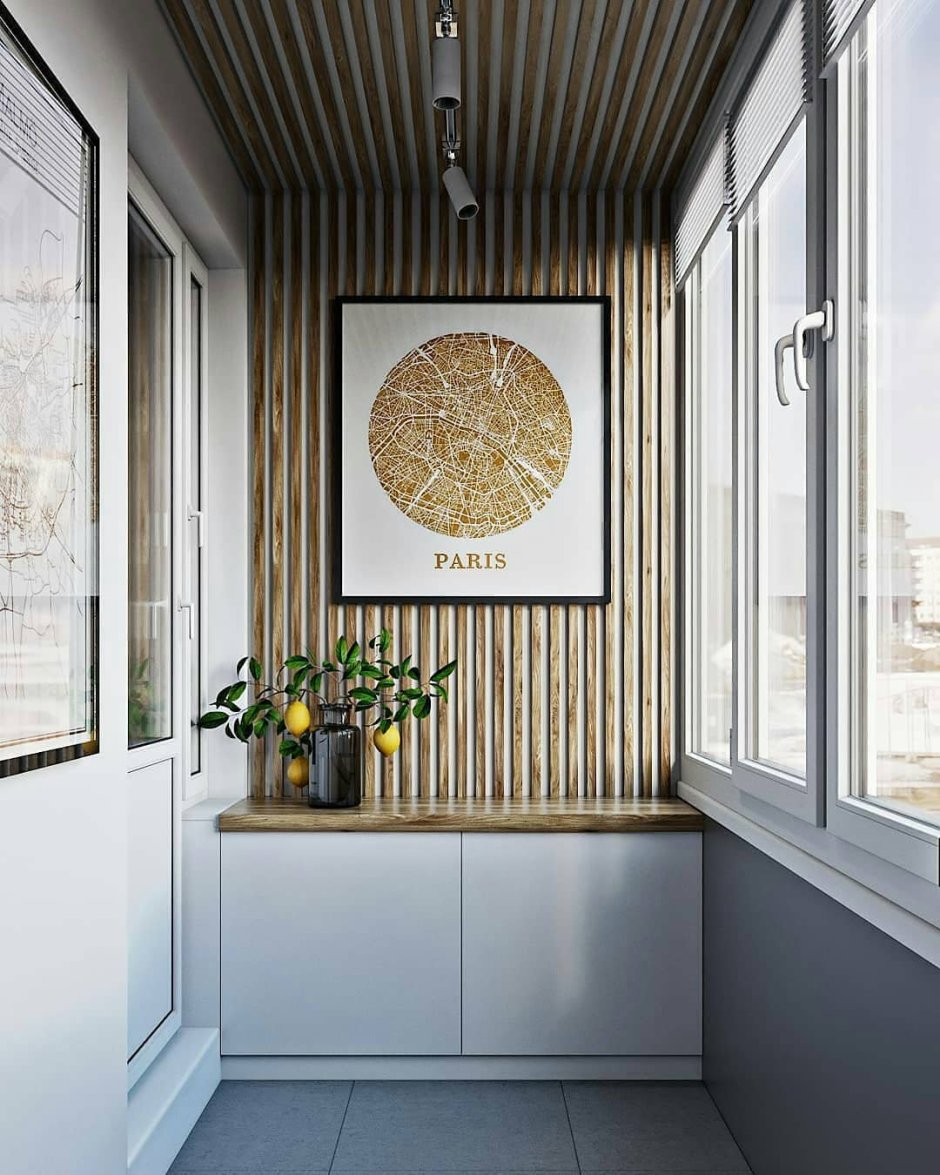 Интерьер полукруглого балкона