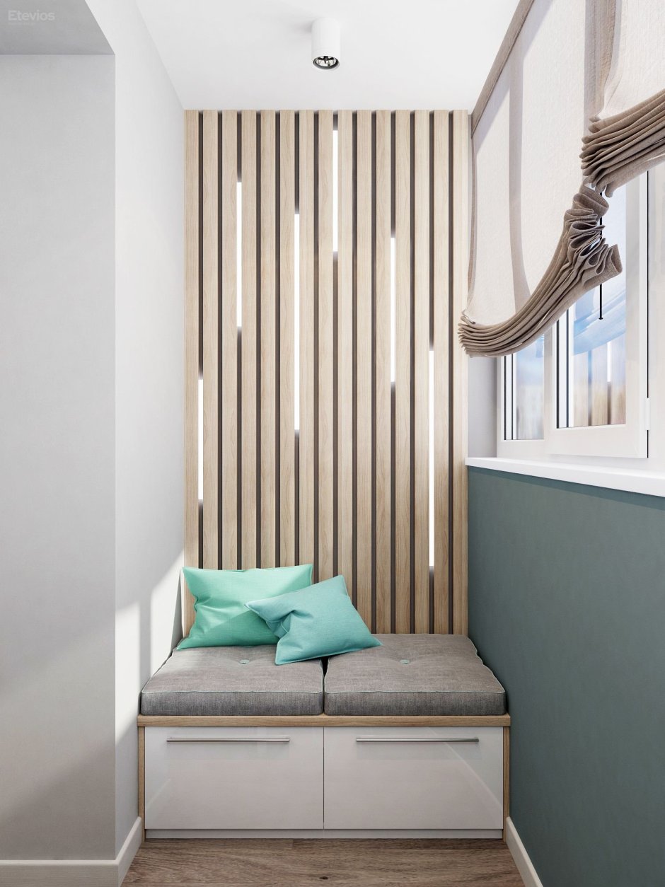 Балкон в стиле дерево