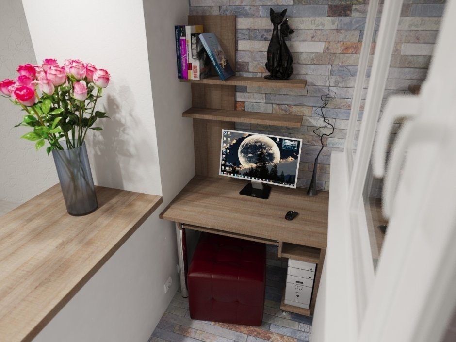 Подоконник барная стойка на кухне