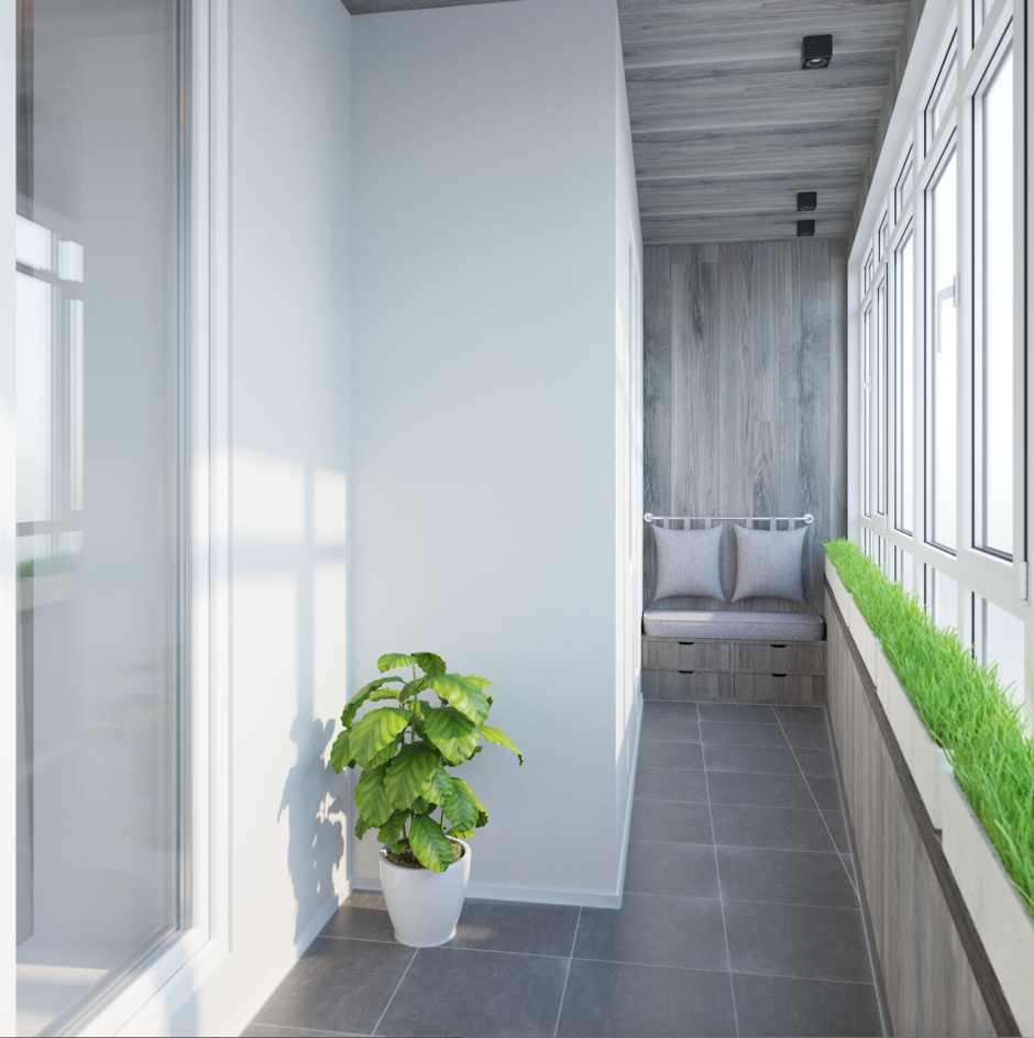 Белый балкон