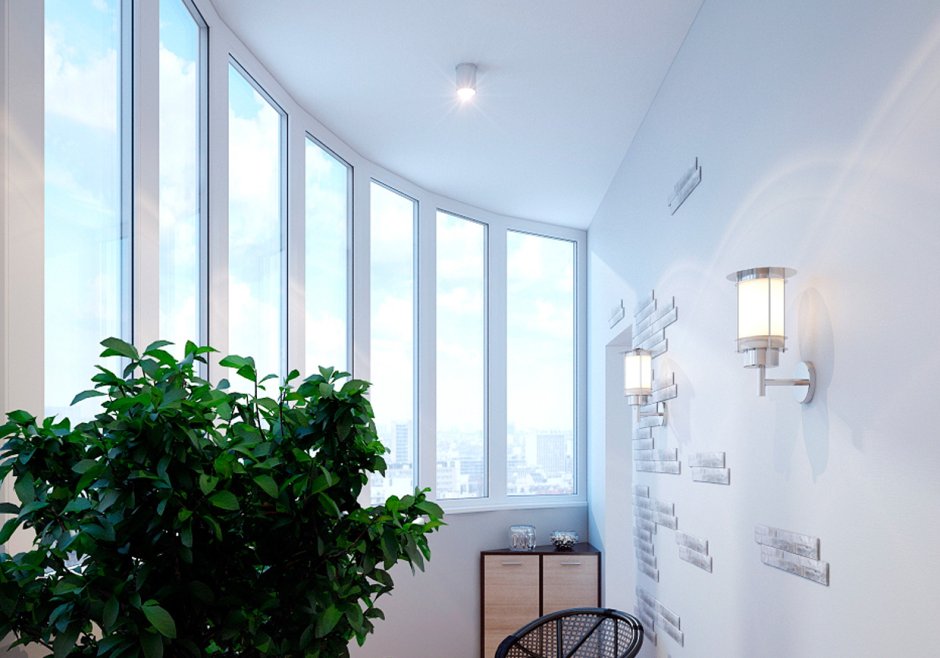 Натяжной потолок на балконе