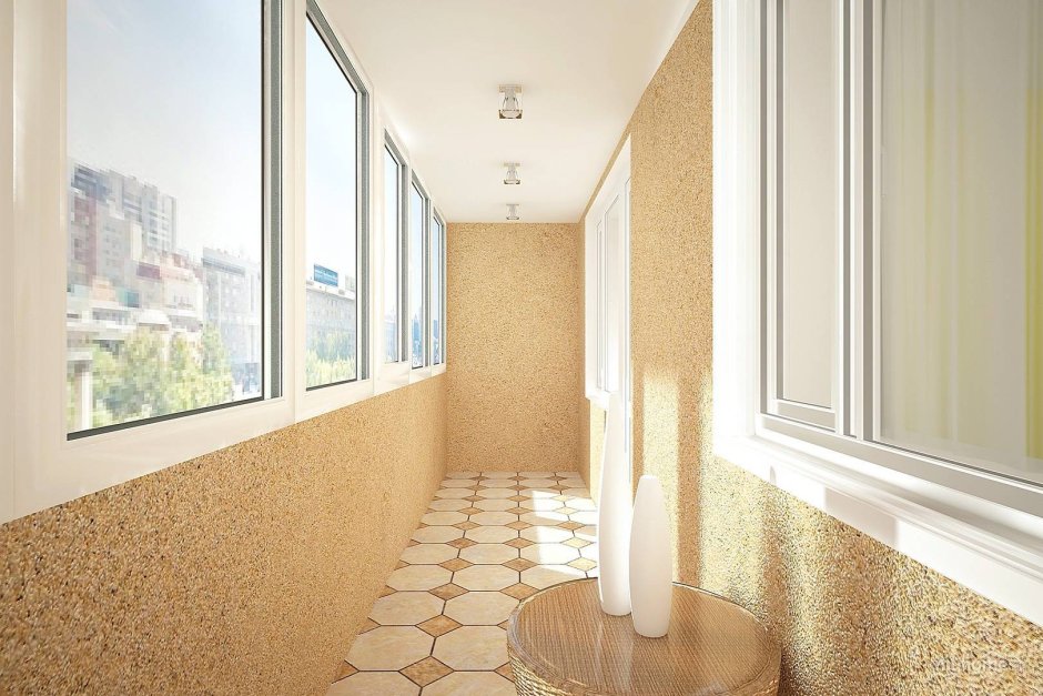 Отделка балкона декоративным камнем