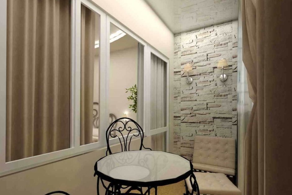 Венецианская штукатурка на балконе