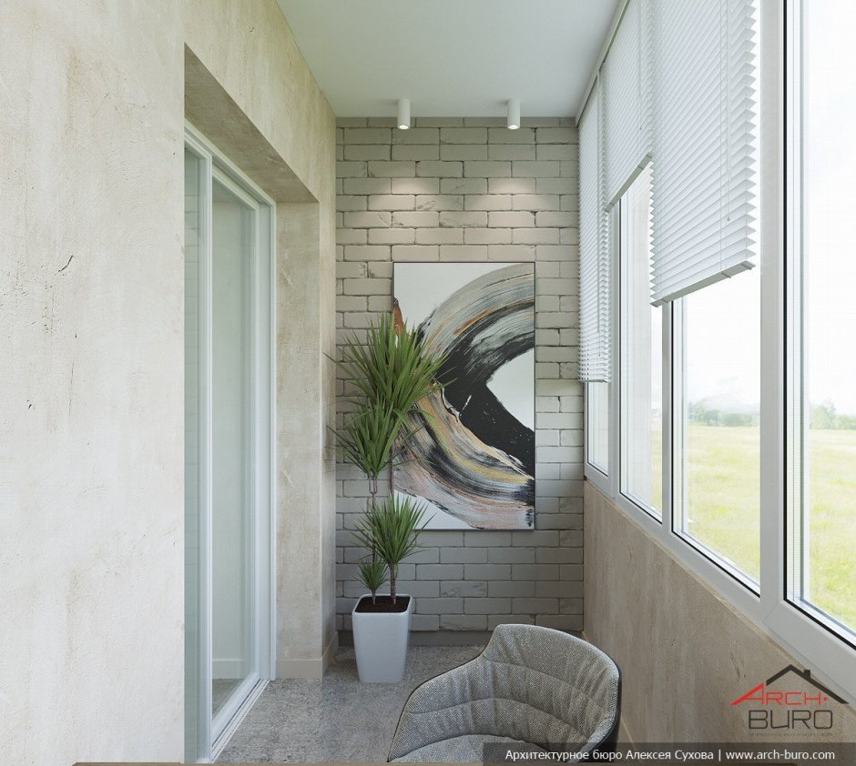 Венецианская штукатурка на балконе