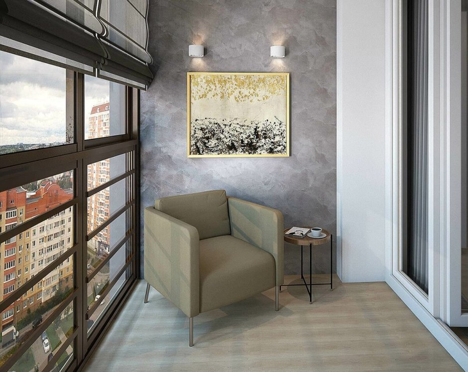 Декоративный кирпич на балконе