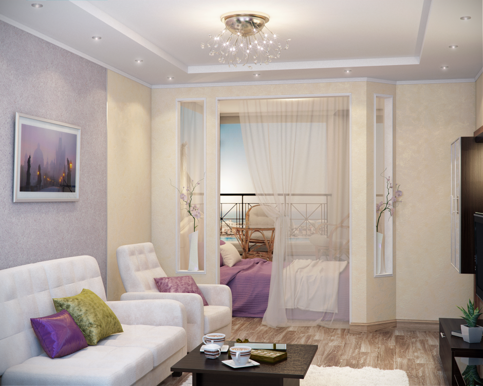 Квадратная гостиная 17м2 интерьер