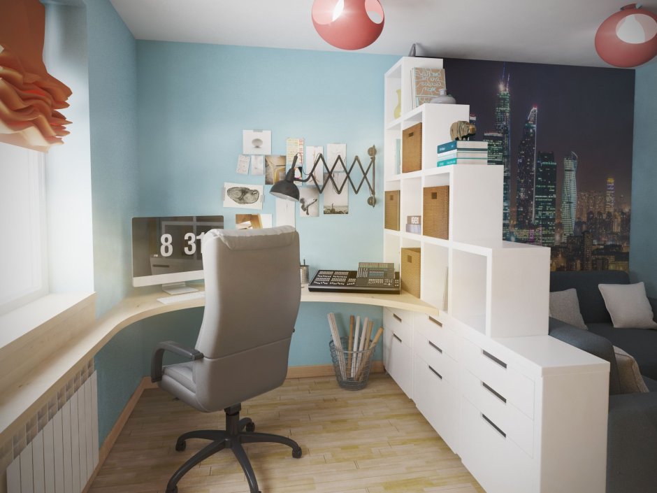 Зонирование прямоугольной гостинной 20 кв.м