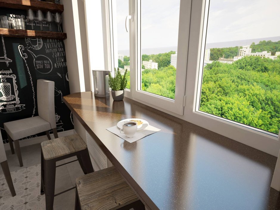 Барный столик на балконе