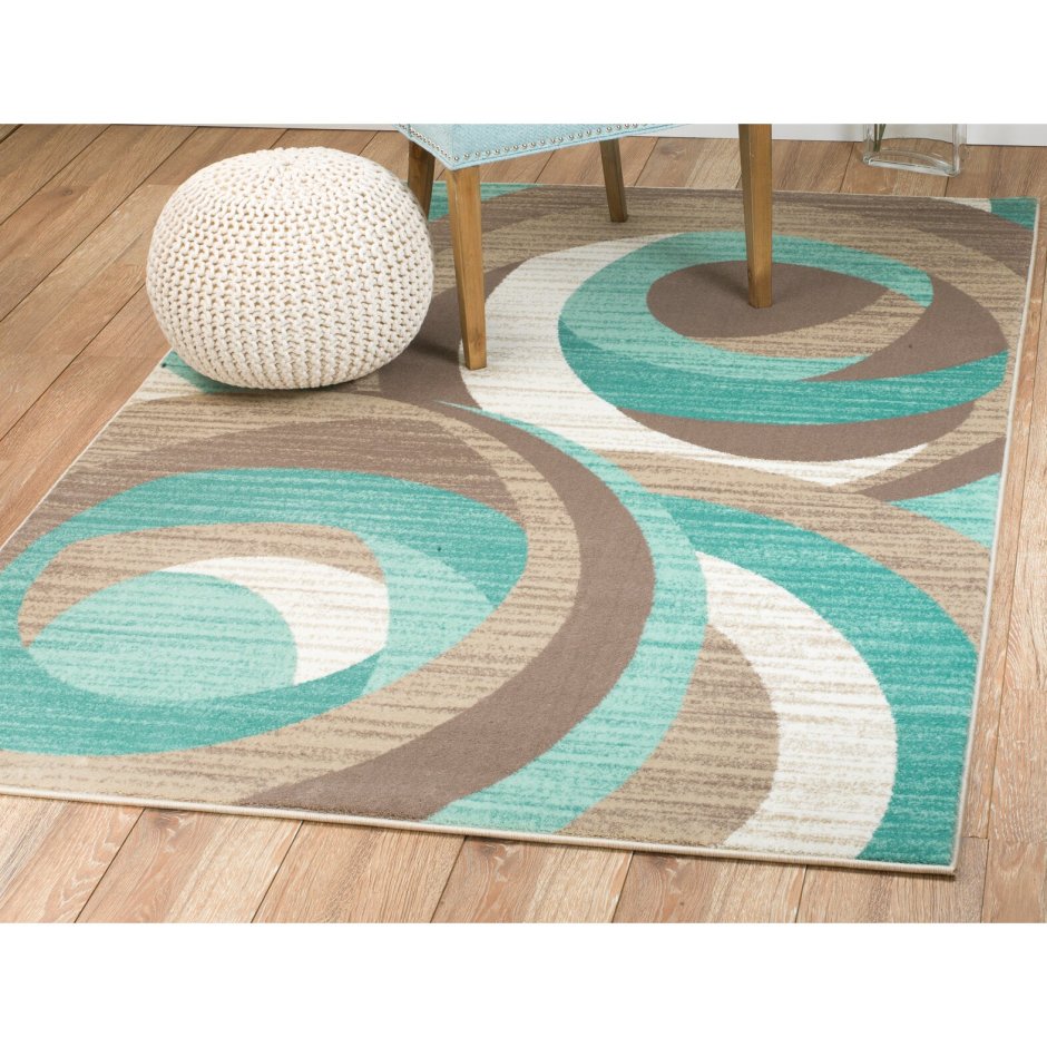 Ковер серо бирюзовый в спальню