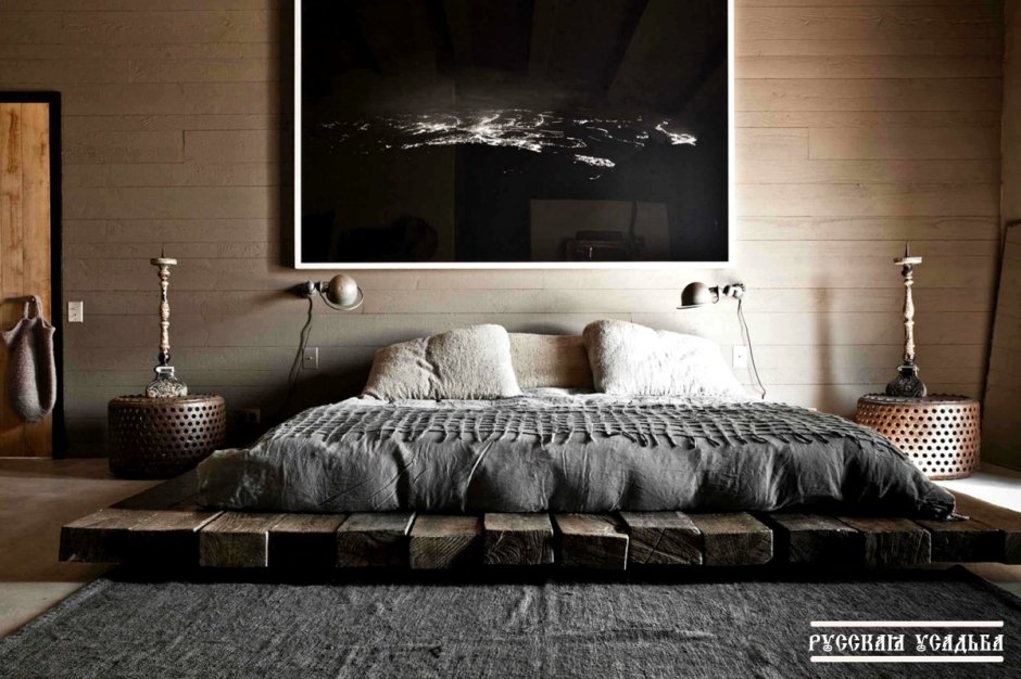 Кровать подиум в стиле лофт